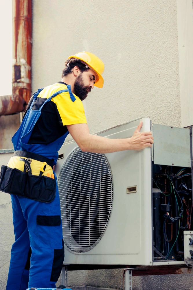 Men with air conditioner